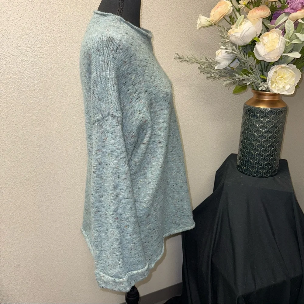 Jodifl Blue Speckled Knit Sweater S Cozy Lightweight Long Sleeve Pullover - Picture 4 of 8